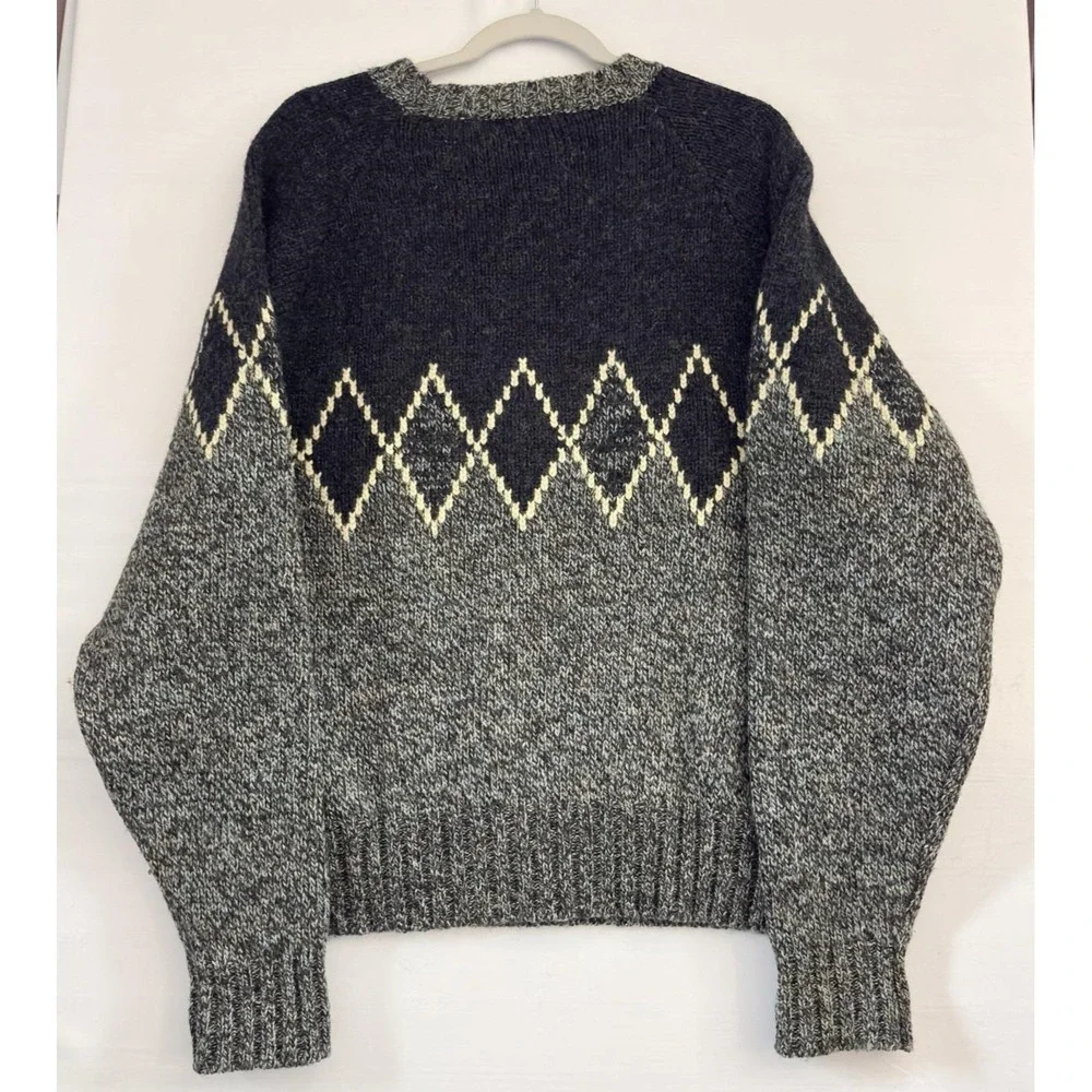 Northern‎ Isles Mens Sweater Vintage Argyle 90s Y2K Pullover Crew  XL